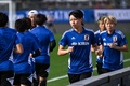 サッカー女子の国際親善大会、シービリーブス・カップのカナダ戦へ向けて調整する熊谷紗希（2023年2月21日撮影）。(c)Patrick T. Fallon / AFP