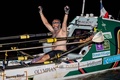 欧州からボートで大西洋を単独で横断し、フランス領ギアナのカイエンヌに到着したリー・スペンサーさん（2019年3月11日撮影）。(c)jody amiet / AFP