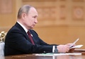 ロシアのウラジーミル・プーチン大統領。トルクメニスタンの首都アシガバートで（2022年6月29日撮影）。(c)Grigory SYSOYEV / SPUTNIK / AFP