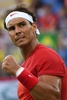 リオデジャネイロ五輪、テニス男子シングルス1回戦。ポイントを奪い喜ぶラファエル・ナダル（2016年8月7日撮影）。(c)AFP/Martin BERNETTI