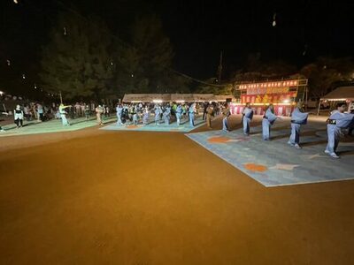 金沢工業大学起業部が「四十万夏まつり」に初参加。学生が制作したプロジェクションマッピングによる“デジタル盆踊り”と夜店を実施。8月1日（土）17:00～20:45
