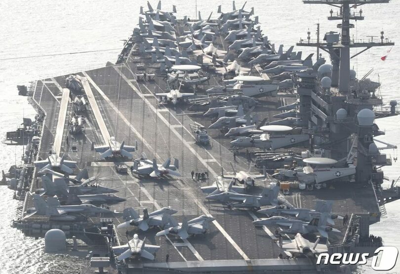 米海軍の原子力空母「カール・ビンソン」(c)news1