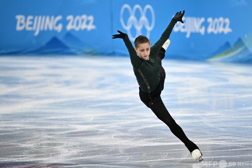 ワリエワ、五輪本番リンクで練習 フィギュア女子