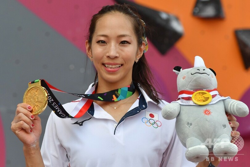 野口啓代が金メダル、スポーツクライミング女子 アジア大会