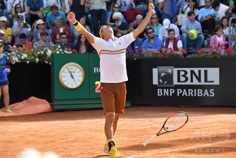 錦織がディミトロフとの大接戦制す イタリア国際3回戦進出 写真10枚 国際ニュース Afpbb News