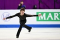 フィギュアスケート欧州選手権、男子シングル・フリースケーティング（FS）。演技に臨むエストニアのアレキサンドル・セレフコ（2024年1月12日撮影）。(c)Daniel MIHAILESCU / AFP
