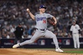24MLB、ワールドシリーズ（7回戦制）、ニューヨーク・ヤンキース対ロサンゼルス・ドジャース。先発登板したロサンゼルス・ドジャースのベン・カスパリウス（2024年10月29日撮影）。(c)Elsa/Getty Images/AFP
