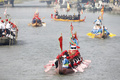 茅山会船に集合した舟（2019年4月5日撮影）。(c)CNS/顔懐峰