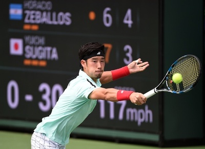 杉田は初戦突破ならず、セバジョスに逆転負け BNPパリバOP