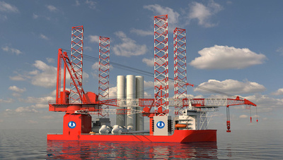 中国初の2000トン級第4世代洋上風力発電設置プラットフォームが進水