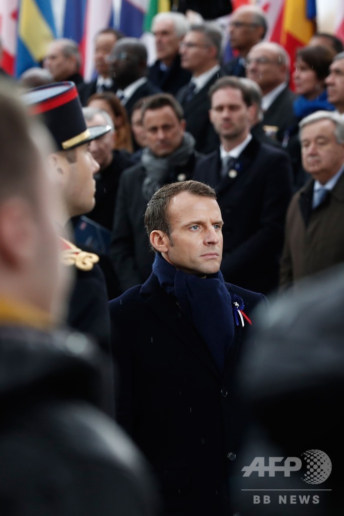 仏大統領、ナショナリズムの台頭に警鐘 トランプ型「自国第一」主義を批判