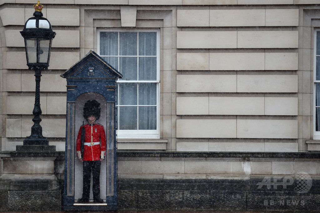 英バッキンガム宮殿の衛兵、任務中の「くるくるターン」が物議 英バッキンガム宮殿の衛兵、任務中の「くるくるターン」が物議