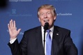 米首都ワシントンのホテルで演説するドナルド・トランプ米大統領（2017年10月17日撮影）。(c)AFP/Mandel NGAN