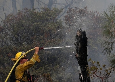 米ヨセミテ国立公園の山火事、消火活動続く