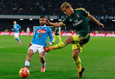 本田が同点弾をお膳立て、ミランとナポリはドロー