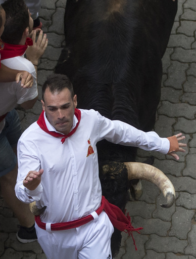 「牛追い」4日目、男性2人が牛に突かれて重体 スペイン