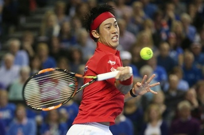 錦織が勝利、初日終えて日本と英国は1勝1敗のタイに デ杯