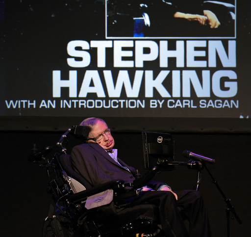 Stephen Hawking/1992/アートピクチャー額装/ホーキング博士と車椅子