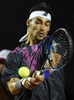 テニス、リオ・オープン男子シングルス準決勝。リターンを狙うファビオ・フォニーニ（2015年2月21日撮影）。(c)AFP/VANDERLEI ALMEIDA