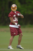 写真は、練習に励む1巡目6位指名のルロン・ランドリー（%%LaRon Landry%%）。(c)AFP/Getty Images Mitchell Layton