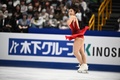 フィギュアスケート世界選手権、女子シングル・フリースケーティング（FS）。演技に臨む坂本花織（2023年3月24日撮影）。(c)Philip FONG / AFP