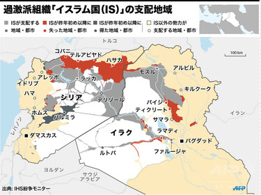 図解】シリア・イラクのIS支配地域 写真1枚 国際ニュース：AFPBB News