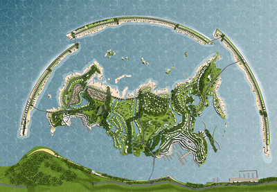 ソチ冬季五輪に向け、ロシア国土をかたどった豪華な人工島建設へ