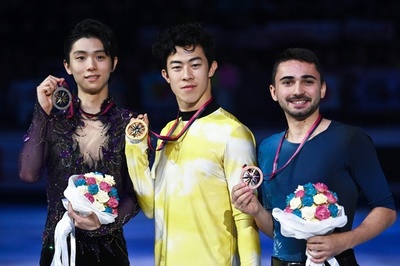 チェンが世界最高得点でGPファイナル3連覇、羽生は2位
