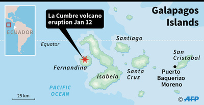 ガラパゴス諸島で火山噴火、生態学上の重要地域に溶岩流出