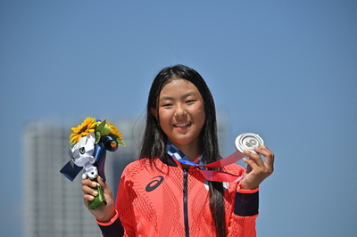 【写真特集】銀メダルを獲得した開心那 スケボー女子パーク