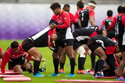 ラグビー日本代表が調整、南アフリカとのW杯準々決勝へ