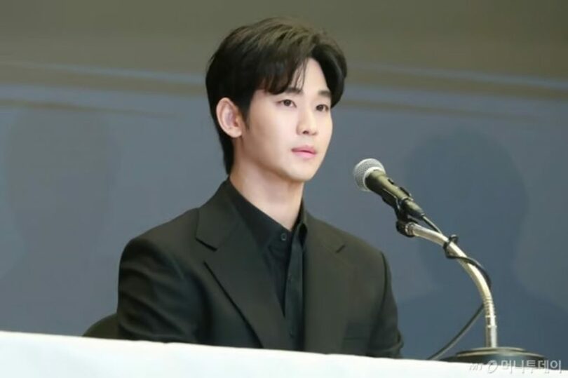2024年3月、記者会見に臨む俳優キム・スヒョン氏(c)MONEYTODAY
