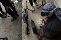 シリア北東部デリゾール（Deir Ezzor）で機関銃の弾薬を点検する反体制派の戦闘員ら（2013年12月31日撮影、資料写真）。(c)AFP/AHMAD ABOUD
