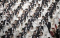 韓国・加平で行われた統一教会（世界基督教統一神霊協会、現：世界平和統一家庭連合）の合同結婚式（2020年2月7日撮影）。(c)Jung Yeon-je / AFP