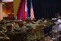 フィリピン・マニラの基地で開かれた米比両軍による年次合同演習の開始式（2023年4月11日撮影）。(c)TED ALJIBE / AFP