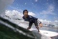 東京五輪のサーフィン会場、釣ヶ崎海岸サーフィンビーチで練習に臨む大原洋人（2021年7月23日撮影）。(c)Olivier MORIN / AFP