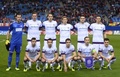 サッカー欧州チャンピオンズリーグ2013-14（UEFA Champions League 2013-14）グループG第4節、アトレティコ・マドリード（Atletico de Madrid）対オーストリア・ウィーン（Austria Vienna）。試合前の写真撮影に臨むオーストリア・ウィーンの選手（2013年11月6日撮影）。(c)AFP/PIERRE-PHILIPPE MARCOU