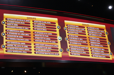 ヨーロッパリーグ グループリーグの組み合わせ決まる