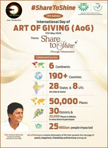 第13回International Art of Giving Dayを190カ国で祝う