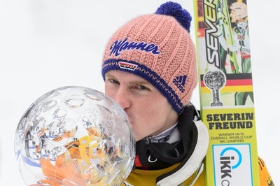 今季9勝のフロイントが総合優勝、葛西は6位 ジャンプW杯男子