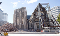 地震で深刻な損傷を受けたニュージーランド南島クライストチャーチ（Christchurch）のクライストチャーチ大聖堂（2011年3月5日撮影）。(c)AFP/MARTY MELVILLE