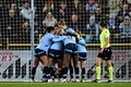 女子サッカー欧州チャンピオンズリーグ、グループD、マンチェスター・シティ対FCバルセロナ。ゴールを喜ぶマンチェスター・シティの選手（2024年10月9日撮影）。(c)Paul ELLIS / AFP