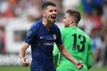 UEFAスーパーカップ、リバプール対チェルシー。ゴールを喜ぶチェルシーのジョルジーニョ（2019年8月14日撮影）。(c)Bulent Kilic / AFP
