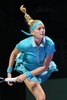 女子テニス、WTAツアー選手権（BNP Paribas WTA Championships - Singapore 2014）4日目。リターンを狙うペトラ・クビトバ（Petra Kvitova、2014年10月23日撮影）。(c)AFP/ROSLAN RAHMAN