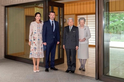デンマーク皇太子夫妻、皇居で両陛下と懇談