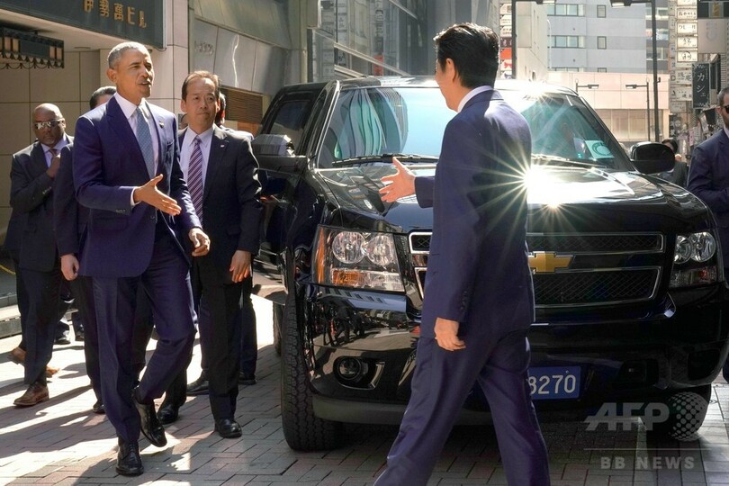安倍首相、オバマ前米大統領と銀座ですしランチ