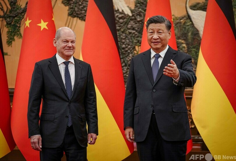 初訪中の独首相、習主席と会談 経済関係強化を期待
