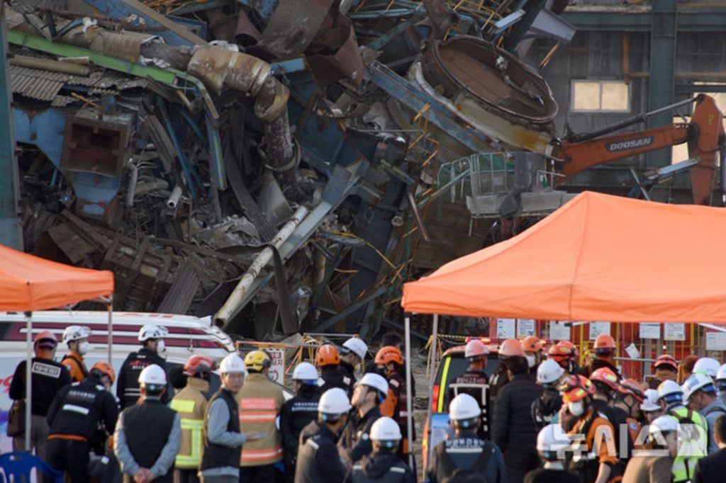 韓国・老朽化した火力発電所を解体中に崩壊事故、少なくとも5人死亡か
