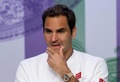 テニス、ウィンブルドン選手権、男子シングルス決勝。試合後の記者会見に臨むロジャー・フェデラー（2019年7月14日撮影）。(c)Joe TOTH / AELTC / POOL / AFP