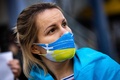 東京都内で行われたロシアのウクライナ侵攻に抗議するデモ（2022年3月5日撮影）。(c)Behrouz MEHRI / AFP